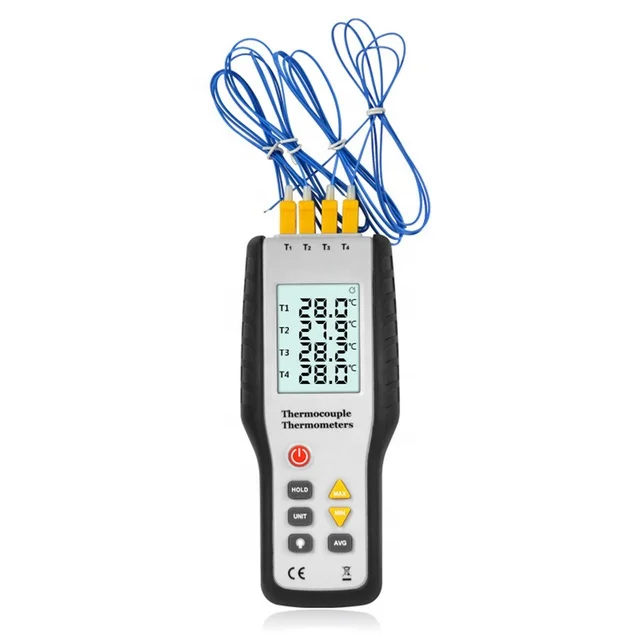 Digital K type Thermocouple Thermometer 4 channel industrial temperature test 