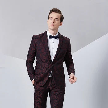 Jackets+Pants wholesale tailored suit 100%wool custom made red or blue tuxedo italian wedding suits for men
