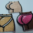 Applique Iron Appliques Iron On BLACK BROWN FUNNY CARTOON BIG ASS BOTTOM APPLIQUE EMBROIDERY IRON ON PATCH