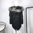 Coat Real Winter Coats Trendy Design Silver Fox Fur Lined Parka Winter Coat Hooded With Real Raccoon Fur Parka