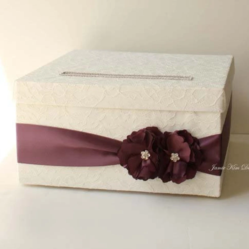 custom romantic invitation wedding box money box gift card box