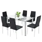 Dining Table Set Dining Table 4 Chair Cheap Glass Dining Table Set And 4 Or 6 Faux Leather Dining Chair White Black