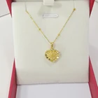 Necklace 18k Real Gold Necklace Jewelry Yellow Gold Genuine Heart Pendant Necklace Gold Chains