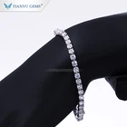 Solid Gold Gold 14k Bracelet Tianyu Gems Customized Moissanite Diamond 3mm Chain 14K/18k Solid White Gold Bracelet For Women
