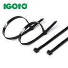 Cable Tie Pa66 IGOTO Self Locking Zip Ties Plastic Black Color High Purity Nylon PA66 Cable Ties