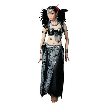 Adult female 2019 new Performance clothes Pure manual Tribal style three-piece Performance Suite Belly Dance