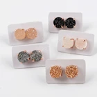 Rose Jewelry Earrings Earrings 2020 Wholesale Fashion Custom Rose Gold Druzy Jewelry Stud Earrings For Women