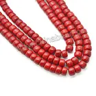 Wholesale rondelle mountain jade bead 6mm coral red beads