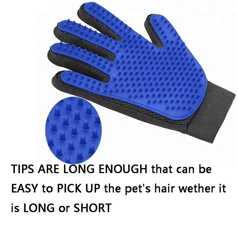 Pet Supplies Silicon Soft Luvas Pet Hair Remover Gloves mascota Pet Grooming Glove Deshedding Brush Glove with 260 Grooming Tips
