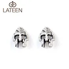 Men's Earring S925 Men's Mini Stud Viking Nordic Pagan Earring Sparta Warrior Helmet Antique