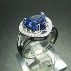 Ring Tanzanite Stonejewelry Type Cubic Zirconia 925 Sterling Silver Diamond Ring Heart Shape Tanzanite Ring