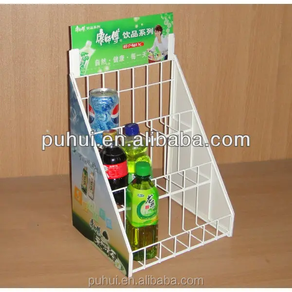 shelf store beverage promotion retail metal swivel wire counter