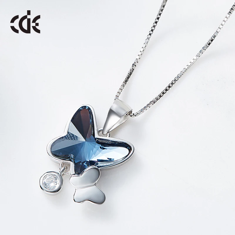 Personalized 925 Silver Necklace Butterfly Gemstone Necklace