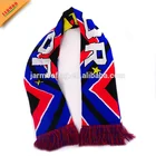 Soccer Scarf OEM Custom Logo Sports Team Club Acrylic Winter Scarf Acrylic Custom Soccer Scarf
