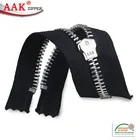 Zipper Zipper Silver Zipper 5# Metal Zipper With Shiny Silver Teeth