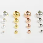 Silver Beads Fashion Round Ball Spacer Genuine 925 Sterling Silver Material Beads DIY Charms Jewelry Accessories Women