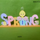 Wooden Wooden Spring Sign With Chick Easter Tabletop Decoration