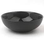 Black Ceramic Bowls 7 Inch Black Color Elegant Graceful Fancy Ceramic Porcelain Stoneware Soup Bowls