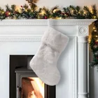 Christmas Stocking Stocking White Fur Stocking White Hanging American Festive Product Fur Christmas Stocking