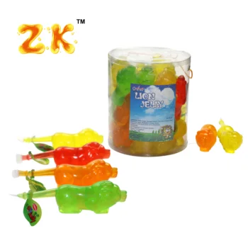 Lion shape fruit Jelly in jar , snack jelly