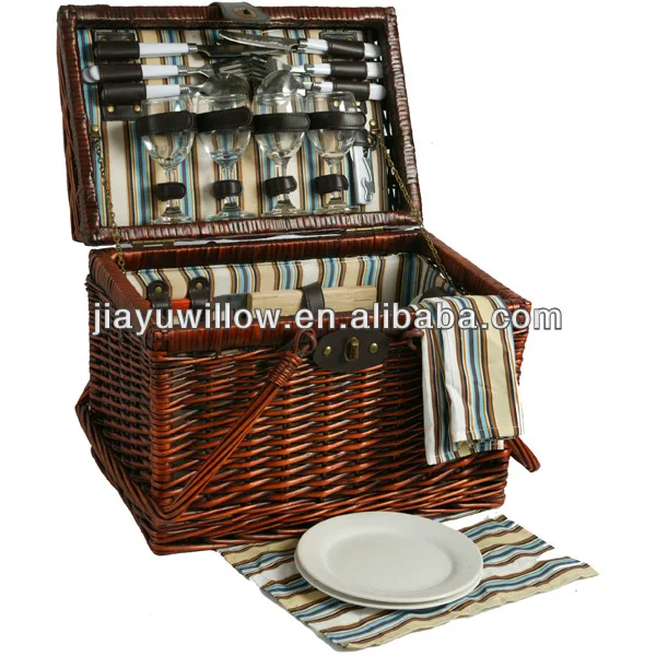 linyi willow picnic cutlery basket set for fathers days - buy