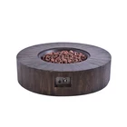 Gas Wood Gas Fire Micasa Gas Round Fire Pit WOOD Color Fire Pit Table Round Gas Round Fire Pit