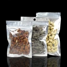 Side Food Pouch Food Plastic Bag With A Zipper Resealable 3 Side Seal Laminated Aluminum Foil Plastic Flat Peanut Snack Food Pouch Zipper Bag With Clear Window