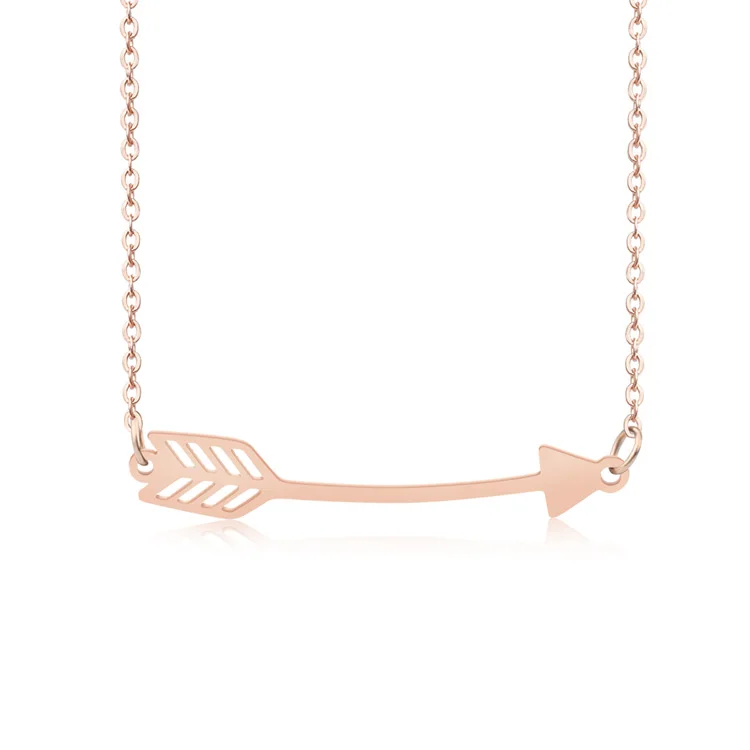 Tiny Arrow Pendant Necklace Minimalist 