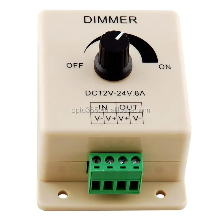 New Manual Dimmer Switch 12V-24V 8A Mountable With Terminals For LED Strip Light 
