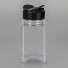 Plastic Packaging Bottle Packaging Spices Bottle 4oz Square Plastic Empty Spice Jars Packaging Bottle Shaker