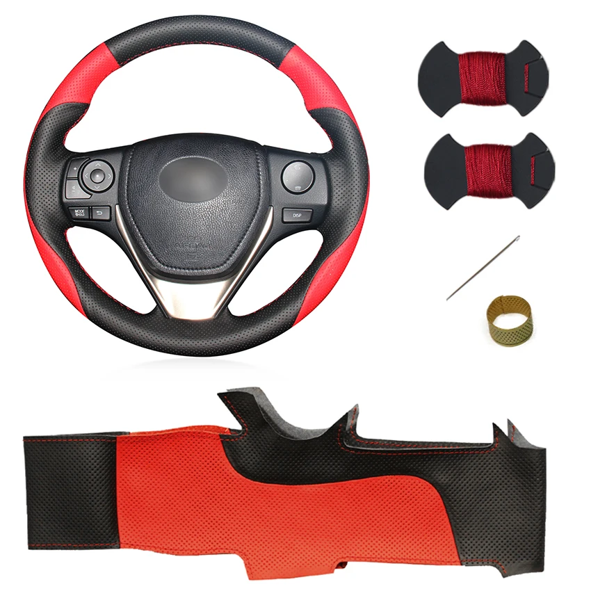 For Toyota Corolla 2014-2018 Blue Titanium Steering Wheel U-Type Cover Trim 1pcs 
