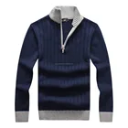 Polo Sweater Sweater Stock Sweater Fashion New Design Men Wool Knit Korean Polo Zipper Collar Pullover Sweater