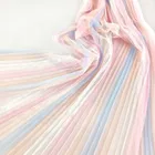 Printed Pleated Printed Pleated Tulle Fabric Digital Printed Pleated Crepe Tulle Fabric