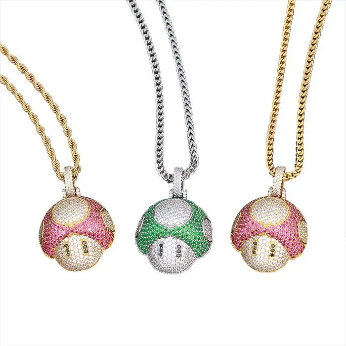 Hip Hop Jewelry Mushroom Pendant 