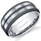 Titanium Rings With Stone Custom Silver High Polished Titanium Wedding Rings For Men With Zircon Stone