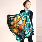 Silk Scarf Hand Multi-color Scarf 100% Pure Natural Silk Scarf 90x90cm Square Hand Printed Scarves Women