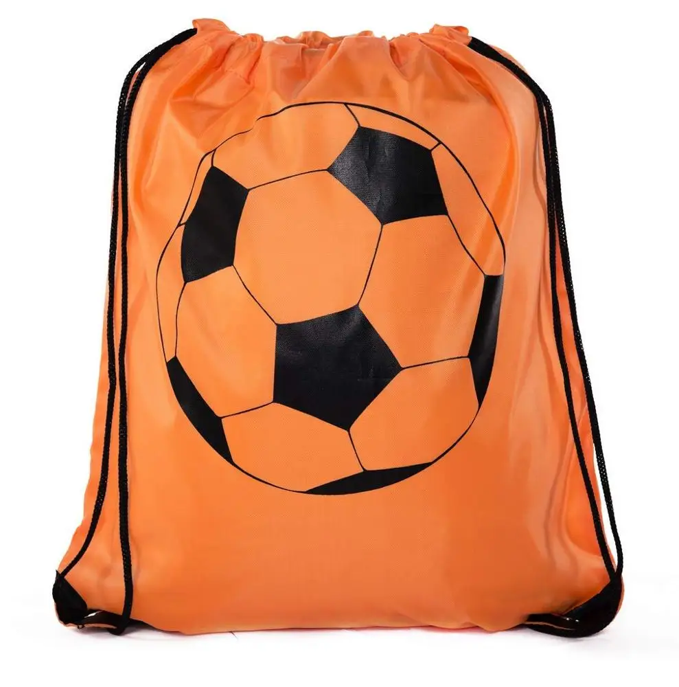 Personalized custom durable waterproof football softball cinch backpack sports soccer drawstring bag