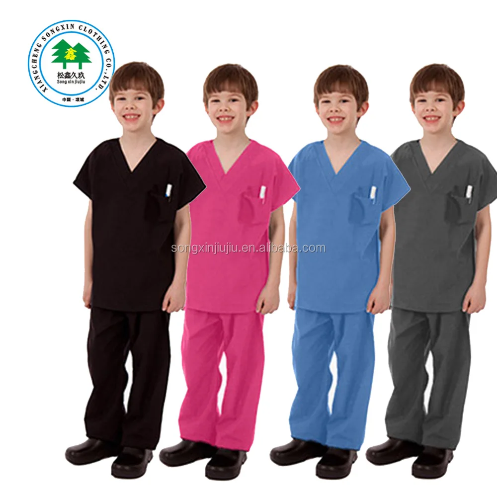 Kid's Unisex Solid Scrub Set Doctor's Uniform For Children - Buy Kids Doctor  Costume,High Quality Hospital Uniform For Kids,Kids Scrub Set Product on  Alibaba.com