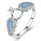 Silver Ring Lovely Full Pave CZ 925 Sterling Silver Wings Finger Ring For Women