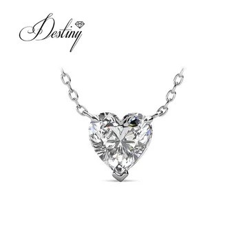 Premium Austrian Crystal Jewelry Sterling Silver 925 / Brass Wholesale Loose Heart Necklace Pendant Destiny Jewellery
