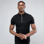 Black Polo Tshirts Fashionable Summer 100% Cotton Black Zipper Men Polo Tshirts