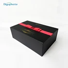 Gift Black Foldable Gift Box With Ribbon