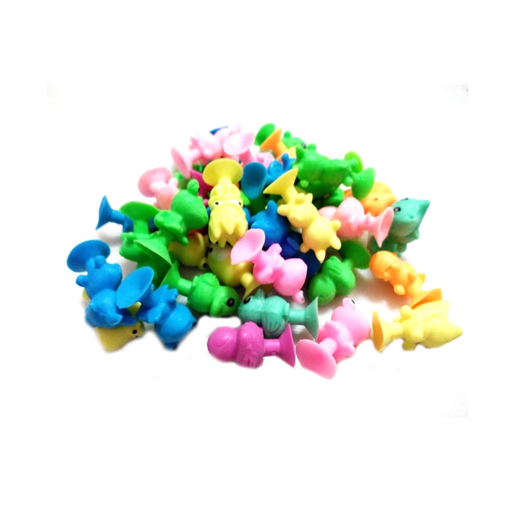 ZF246 Hot selling 2021 rubber colorful Mini doll animal Suction Cup Capsule Cartoon plastic toys Sucker
