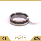 And Band 8mm Elk Antler Wood And Crushed Turquoise Inlay Tungsten Wedding Band Flat Edges Wedding Ring