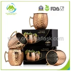 Copper Mule Mug 450ML-16OZ Moscow Mule Mug 100% Copper Set With Colorful Box