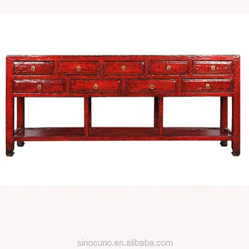 Chinese antique console Asian table antique lacquered glossy furniture wood