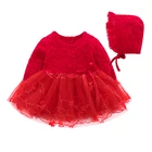 Color Clothes Cotton Plain Color Princess Style Infant And Toddler Clothes Sets Baby Birthday Gift Dresses Long Sleeve Cotton Baby Girls' Dress
