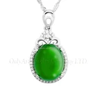 Jade Pendant Name Design Pendant Fashion Jewelry Green Natural Jade 925 Sterling Silver Pendant