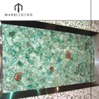 Hotel Luxury Decor Jade Green Emerald Stone Backlit Agate Slab
