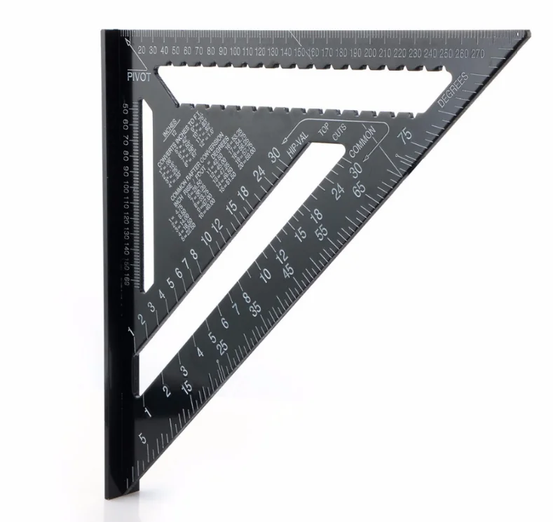 12 Inch Roofing Speed Square Aluminium Rafter Angle Measure Triangle Ruler QZ 